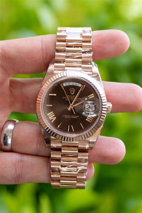 rolex presidential gold chocolate face|Rolex chocolate dial.